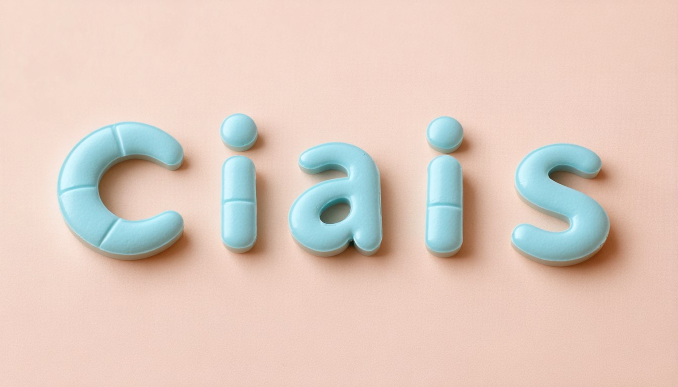 Blister pack of Cialis (tadalafil) tablets on a neutral medical background